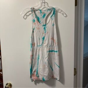 Zyia Teal and Peach Tie-Dye Tank